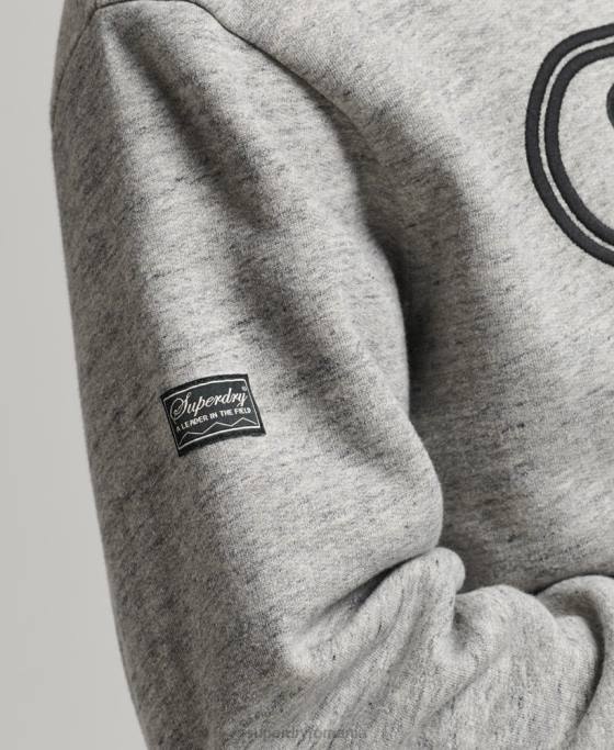 Superdry joc vintage pe hanorac cu logoul anilor 90 îmbrăcăminte gri bărbați JX0Z5058