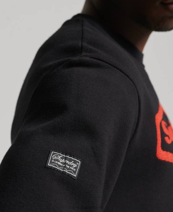 Superdry joc vintage pe hanorac cu logoul anilor 90 îmbrăcăminte negru bărbați JX0Z5074