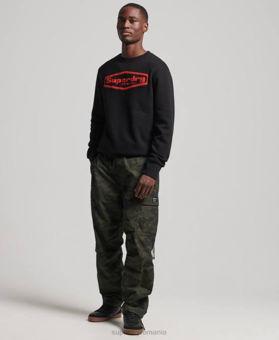 Superdry joc vintage pe hanorac cu logoul anilor 90 îmbrăcăminte negru bărbați JX0Z5074