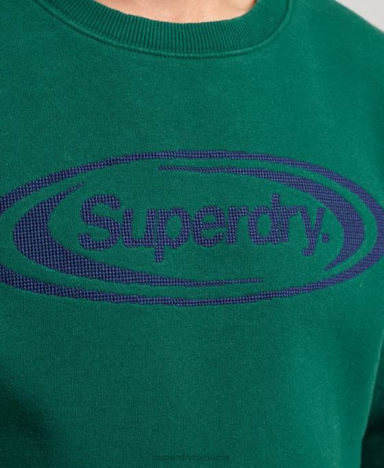 Superdry joc vintage pe hanorac cu logoul anilor 90 îmbrăcăminte verde bărbați JX0Z785