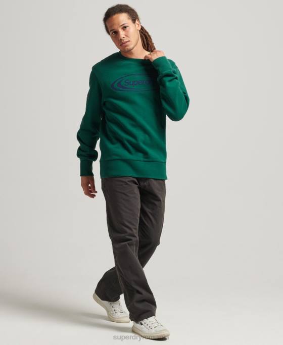 Superdry joc vintage pe hanorac cu logoul anilor 90 îmbrăcăminte verde bărbați JX0Z785