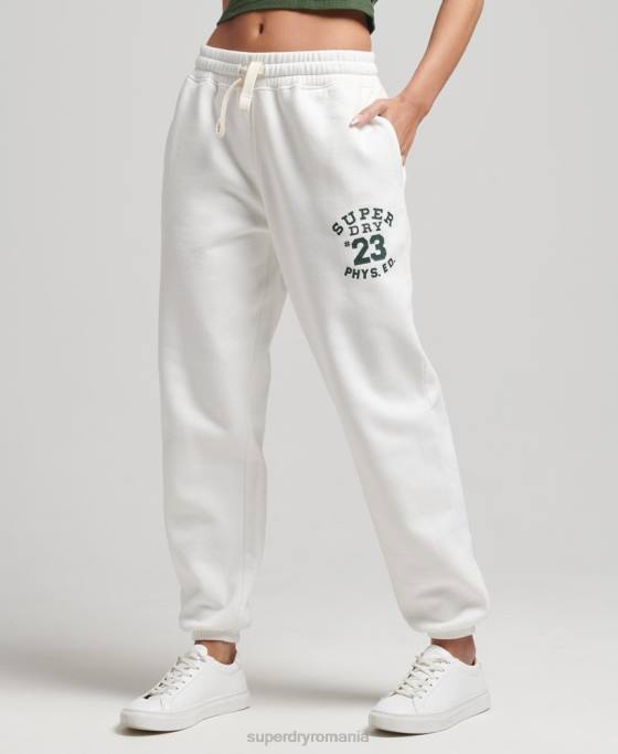 Superdry joggeri colegiali de epocă îmbrăcăminte cremă femei JX0Z6633