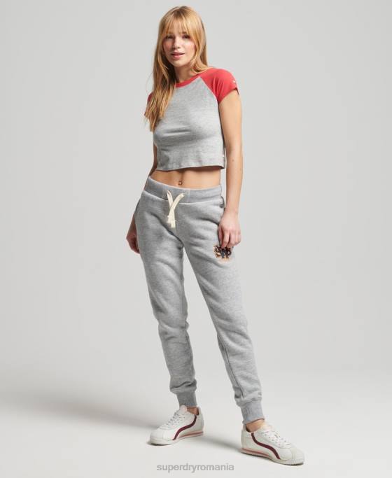 Superdry joggeri colegiali de epocă îmbrăcăminte gri femei JX0Z6588