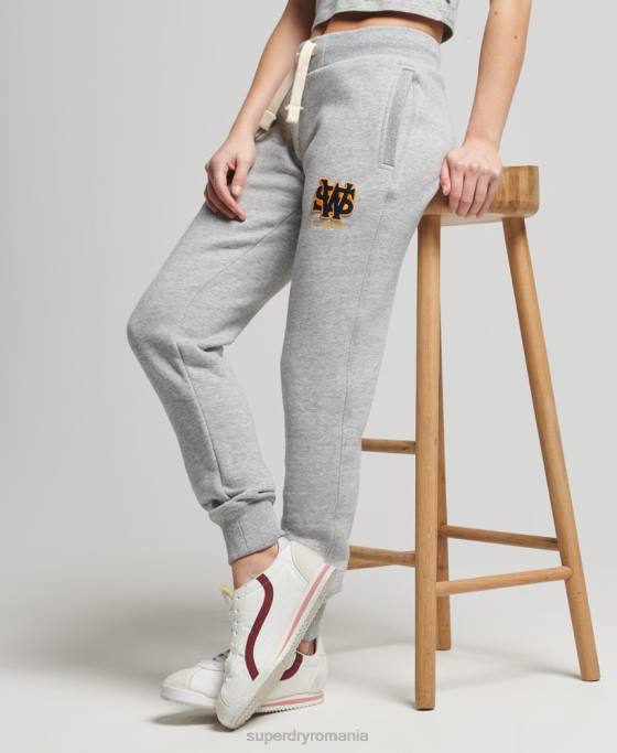 Superdry joggeri colegiali de epocă îmbrăcăminte gri femei JX0Z6588