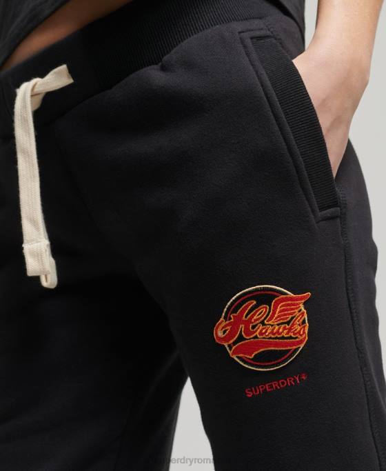 Superdry joggeri colegiali de epocă îmbrăcăminte negru femei JX0Z6571