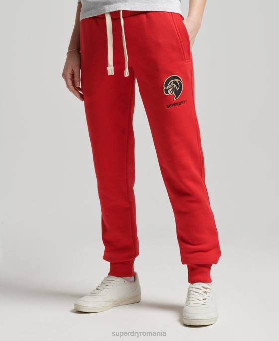 Superdry joggeri colegiali de epocă îmbrăcăminte roșu femei JX0Z6587