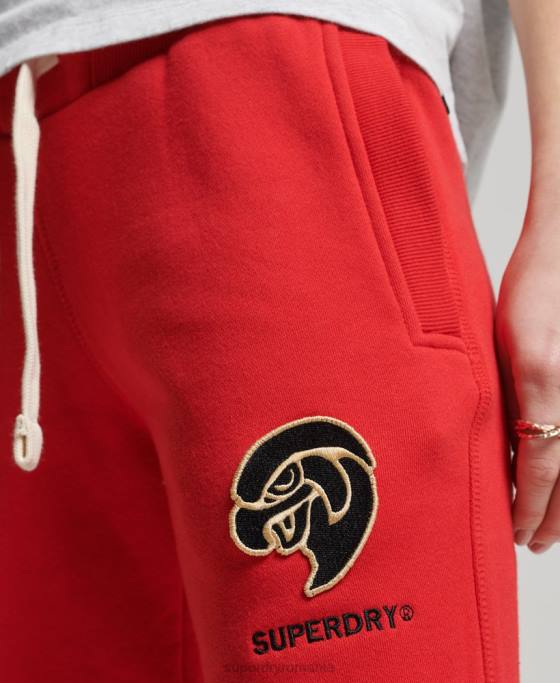 Superdry joggeri colegiali de epocă îmbrăcăminte roșu femei JX0Z6587
