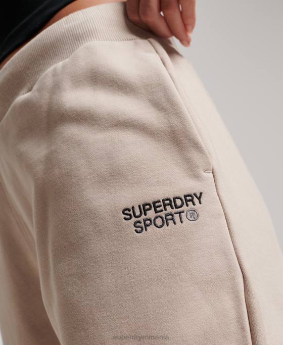 Superdry joggeri de bază îmbrăcăminte bej femei JX0Z3905