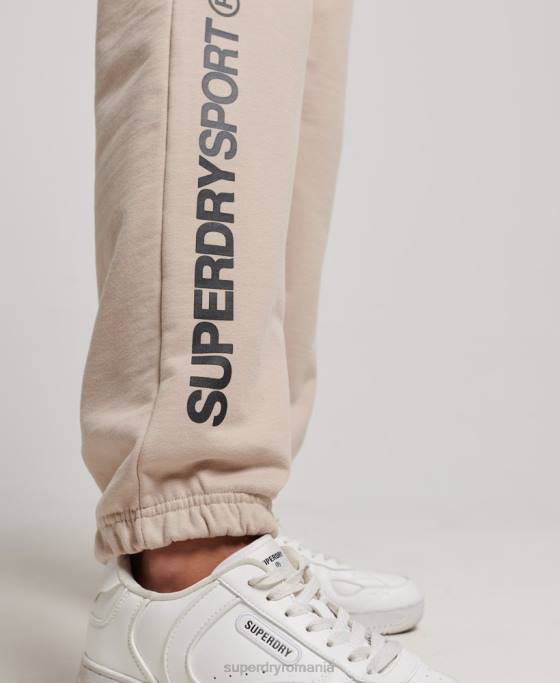 Superdry joggeri de bază îmbrăcăminte bej femei JX0Z3905