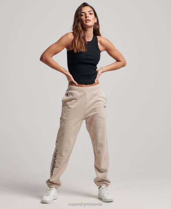 Superdry joggeri de bază îmbrăcăminte bej femei JX0Z3905