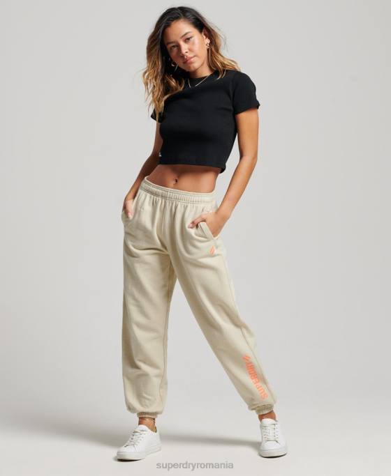 Superdry joggeri de sport de bază îmbrăcăminte bej femei JX0Z3902