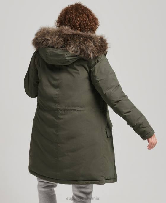 Superdry jos parka Everest îmbrăcăminte kaki femei JX0Z3599