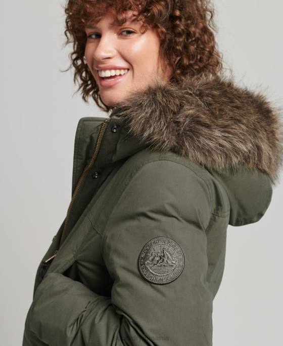 Superdry jos parka Everest îmbrăcăminte kaki femei JX0Z3599