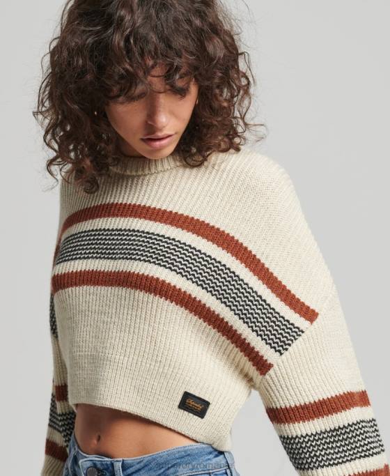 Superdry jumper clasic decupat îmbrăcăminte alb femei JX0Z4036