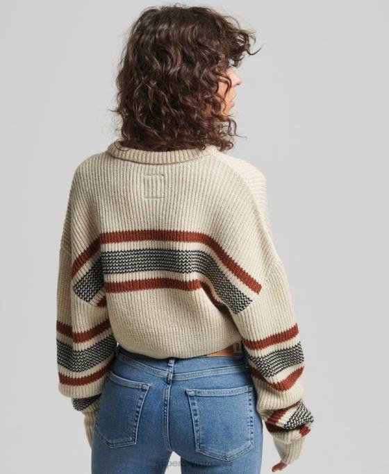 Superdry jumper clasic decupat îmbrăcăminte alb femei JX0Z4036