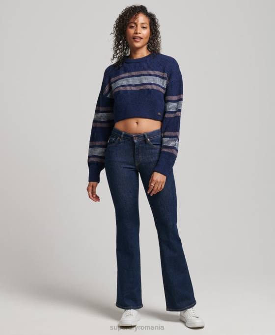Superdry jumper clasic decupat îmbrăcăminte marina femei JX0Z3957