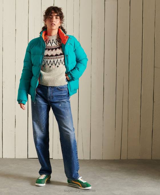 Superdry jumper clasic fairisle crew îmbrăcăminte bej femei JX0Z4032