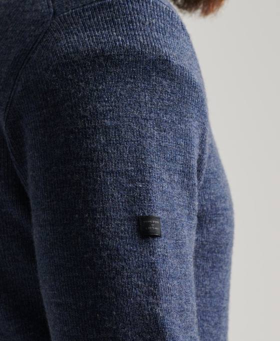 Superdry jumper cu fermoar din merinos îmbrăcăminte marina bărbați JX0Z1241