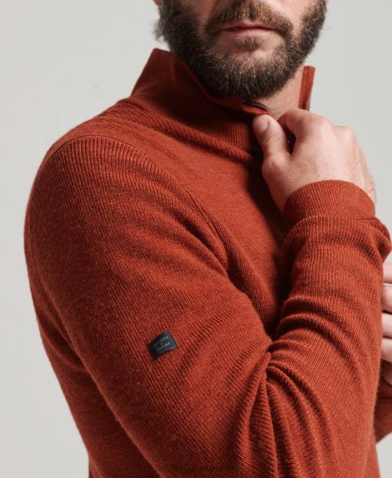 Superdry jumper cu fermoar din merinos îmbrăcăminte maro bărbați JX0Z1258