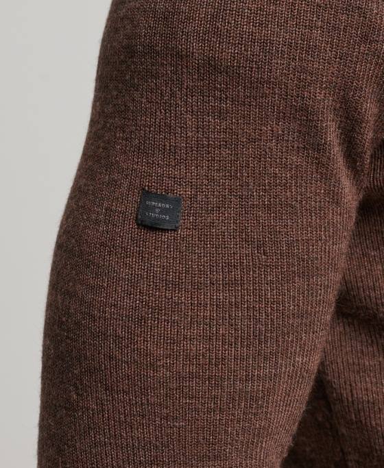 Superdry jumper cu fermoar din merinos îmbrăcăminte maro bărbați JX0Z1316