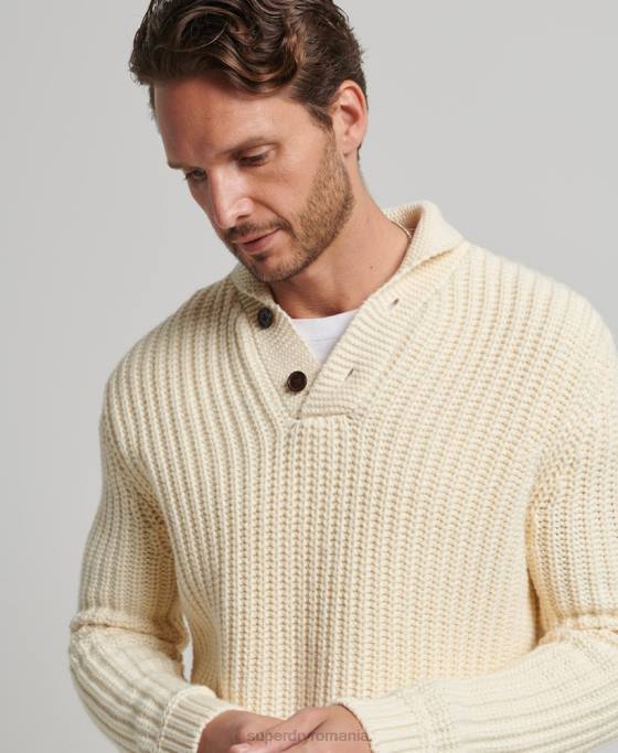 Superdry jumper cu șal îmbrăcăminte cremă bărbați JX0Z5258