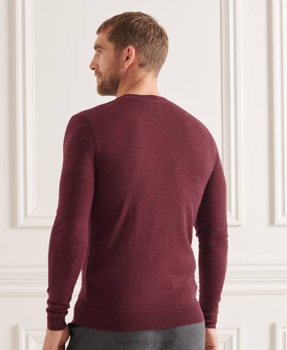 Superdry jumper de echipaj studios merinos îmbrăcăminte roșu bărbați JX0Z1331