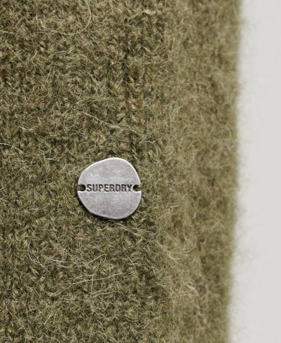 Superdry jumper gros studios cu gât rulat îmbrăcăminte kaki bărbați JX0Z5269