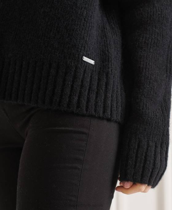 Superdry jumper gros studios cu gât rulat îmbrăcăminte negru femei JX0Z4003
