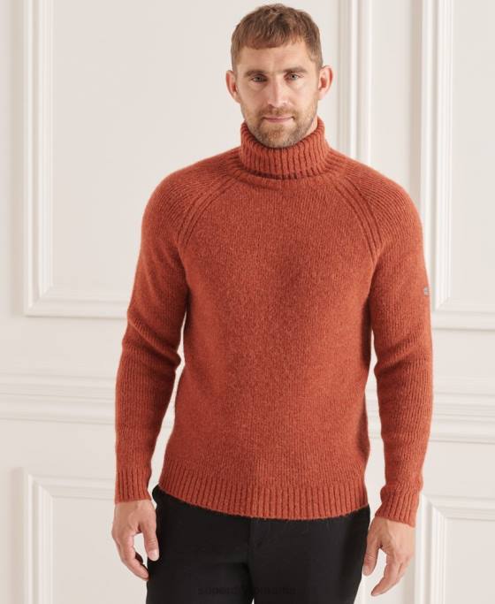 Superdry jumper gros studios cu gât rulat îmbrăcăminte portocale bărbați JX0Z5311