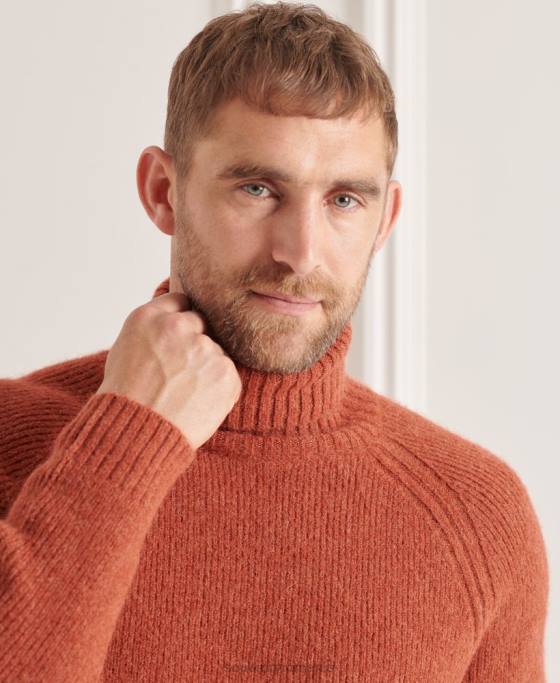Superdry jumper gros studios cu gât rulat îmbrăcăminte portocale bărbați JX0Z5311