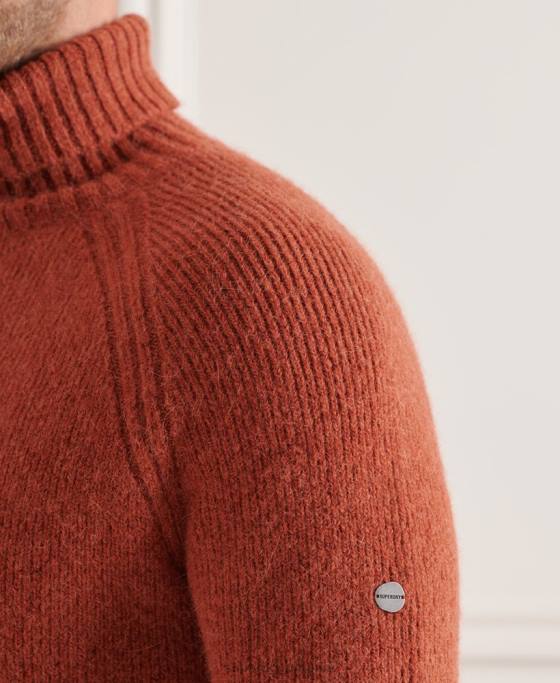 Superdry jumper gros studios cu gât rulat îmbrăcăminte portocale bărbați JX0Z5311