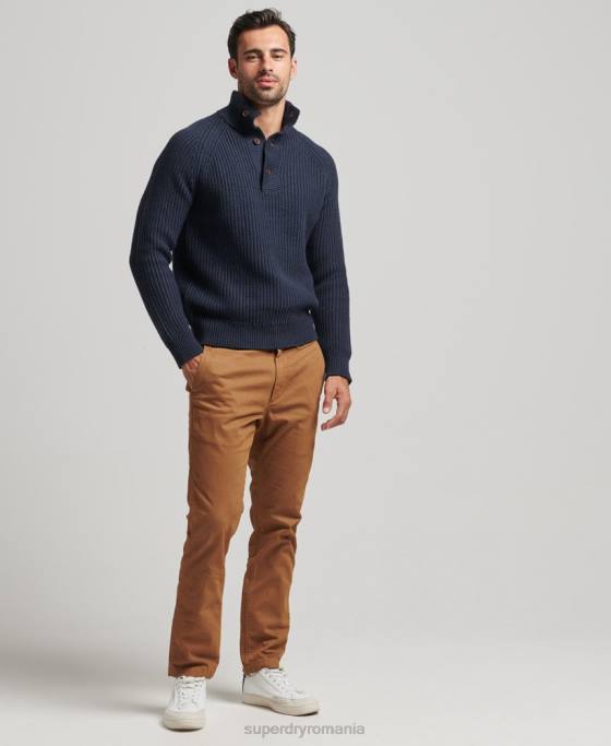 Superdry jumper henley îmbrăcăminte marina bărbați JX0Z1255