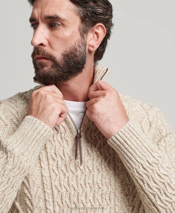 Superdry jumper jacob henley îmbrăcăminte bej bărbați JX0Z5259