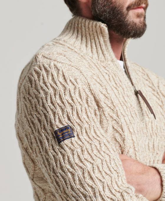 Superdry jumper jacob henley îmbrăcăminte bej bărbați JX0Z5259