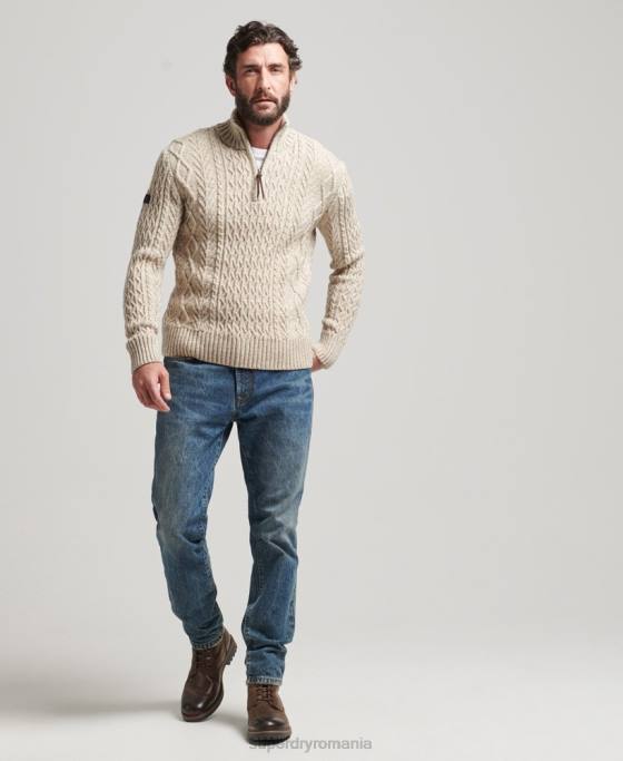 Superdry jumper jacob henley îmbrăcăminte bej bărbați JX0Z5259