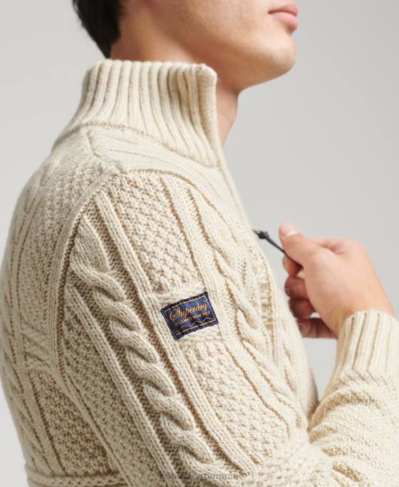 Superdry jumper jacob henley îmbrăcăminte cremă bărbați JX0Z5240