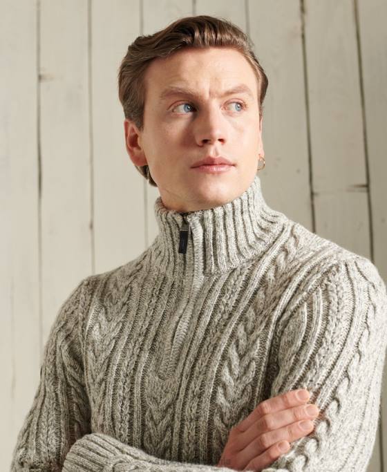 Superdry jumper jacob henley îmbrăcăminte gri bărbați JX0Z1347