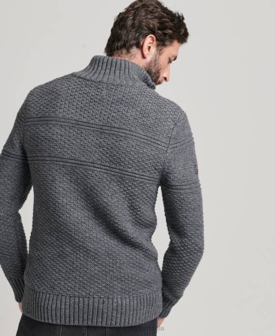 Superdry jumper jacob henley îmbrăcăminte gri bărbați JX0Z5276