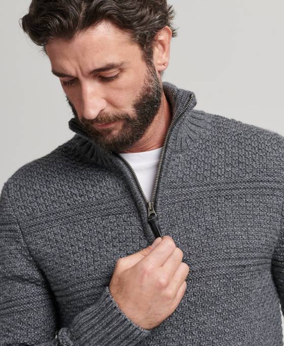 Superdry jumper jacob henley îmbrăcăminte gri bărbați JX0Z5276