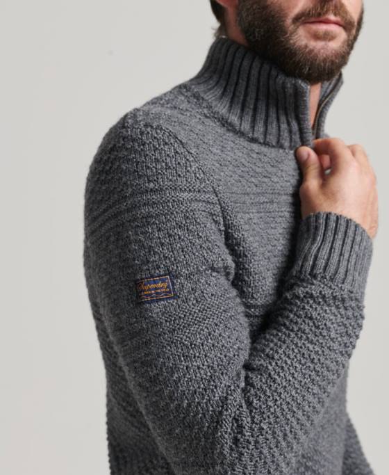 Superdry jumper jacob henley îmbrăcăminte gri bărbați JX0Z5276