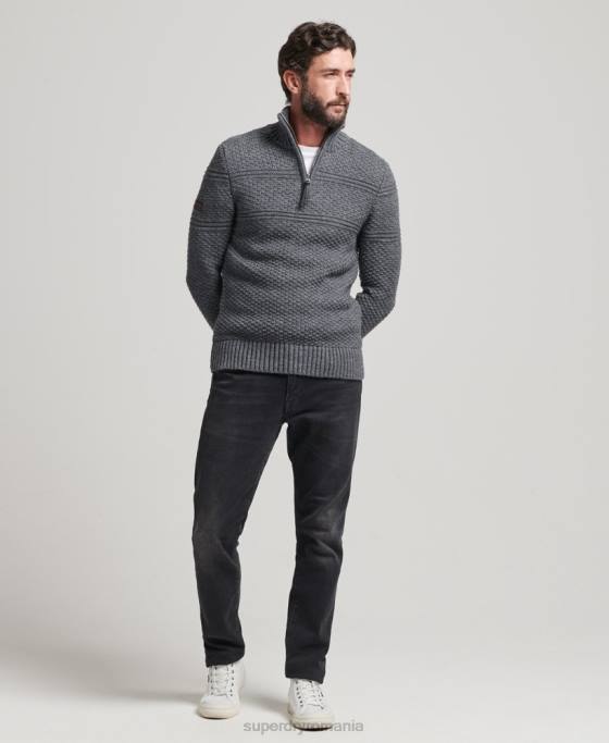 Superdry jumper jacob henley îmbrăcăminte gri bărbați JX0Z5276