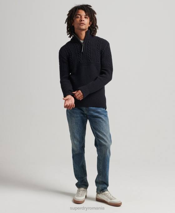 Superdry jumper jacob henley îmbrăcăminte marina bărbați JX0Z5268