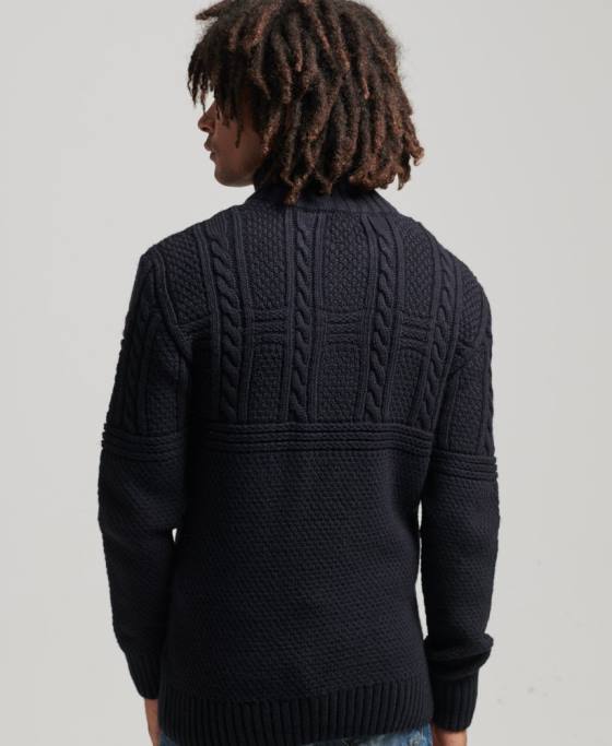 Superdry jumper jacob henley îmbrăcăminte marina bărbați JX0Z5268