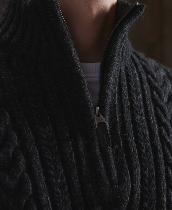 Superdry jumper jacob henley îmbrăcăminte negru bărbați JX0Z1350