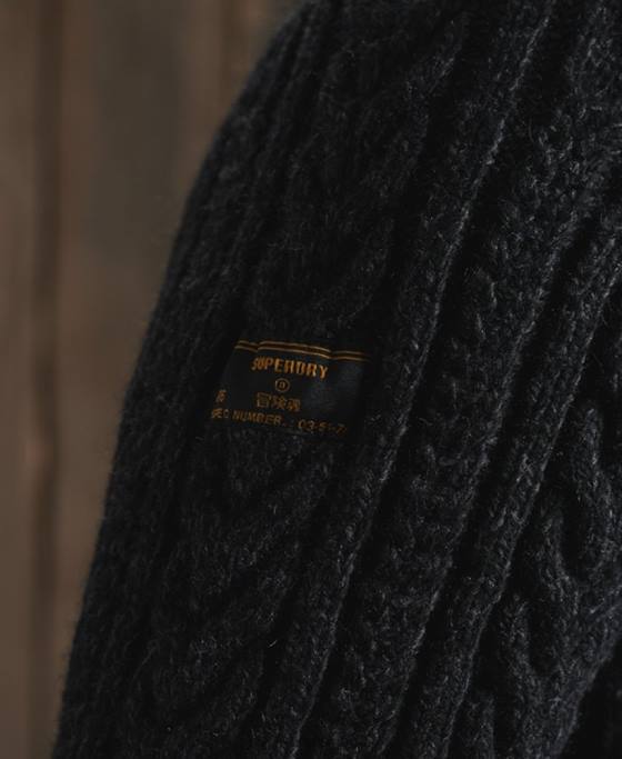 Superdry jumper jacob henley îmbrăcăminte negru bărbați JX0Z1350