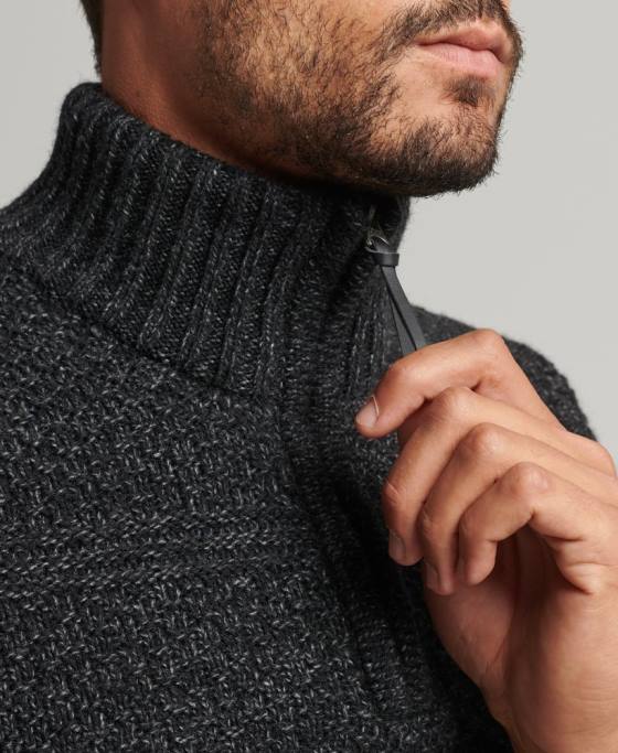 Superdry jumper jacob henley îmbrăcăminte negru bărbați JX0Z5253