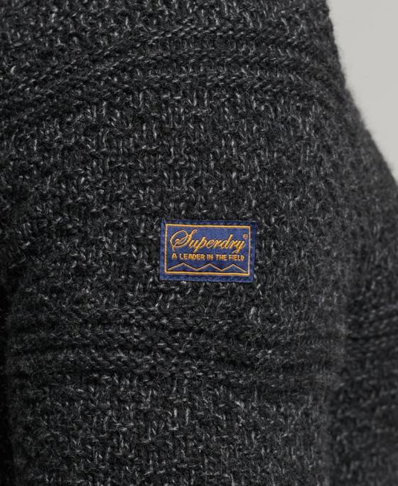 Superdry jumper jacob henley îmbrăcăminte negru bărbați JX0Z5253