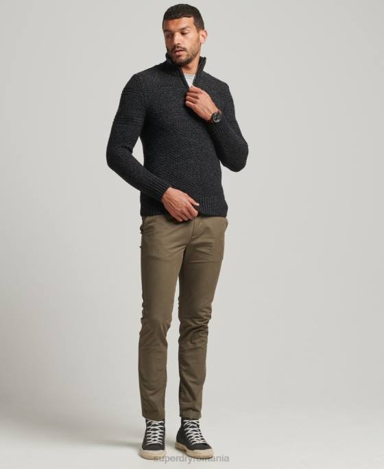 Superdry jumper jacob henley îmbrăcăminte negru bărbați JX0Z5253