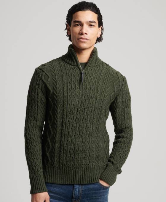 Superdry jumper jacob henley îmbrăcăminte verde bărbați JX0Z5278