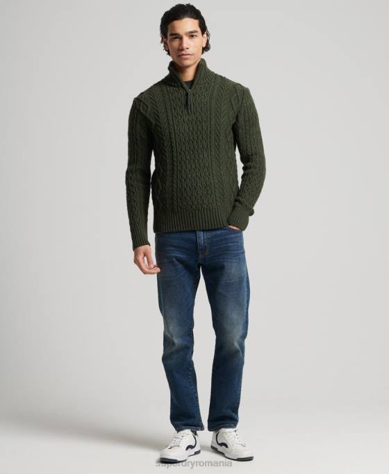 Superdry jumper jacob henley îmbrăcăminte verde bărbați JX0Z5278